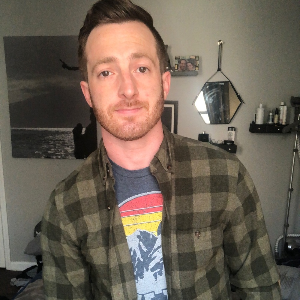 J Crew Checkered Button Up w/ Suede Elbow Patches